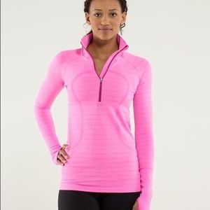Lululemon Swiftly Half Zip (neon pink)